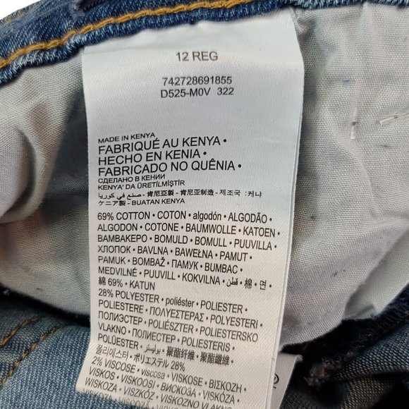 Levi's Girls Size 12R Blue Solid Low Pro Straight Cut Jeans Mid Rise NWT - Picture 14 of 14